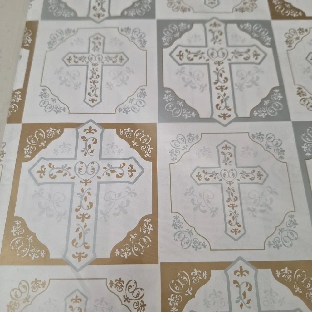 Vintage NEW Inspirational Cross Gift Wrapping Paper Made In USA